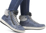 Remonte, gefütterte Damen-Boots, Winterschuhe, Weite G, mit herausnehmbarem Fußbett JEANS